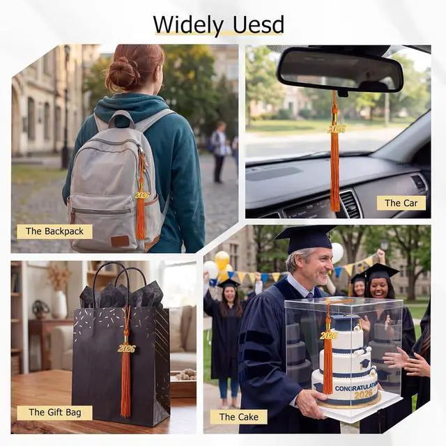 Alt view image 4 of 6 - GraduationMall Single&Multiple Color Graduation Tassel with 2026 Year Charm 9"