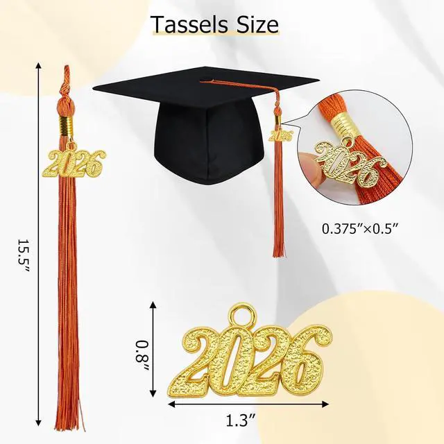 Alt view image 3 of 6 - GraduationMall Single&Multiple Color Graduation Tassel with 2026 Year Charm 9"