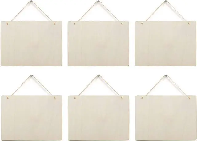 Main image of 6 Pack Blank Wooden Plaque Rectangle Unfinished Wood Sign Decorative DIY Crafts Signs for Wreath Home Door Wall Art Decoration, 8.8x6.7 Inches (22.5x17cm)