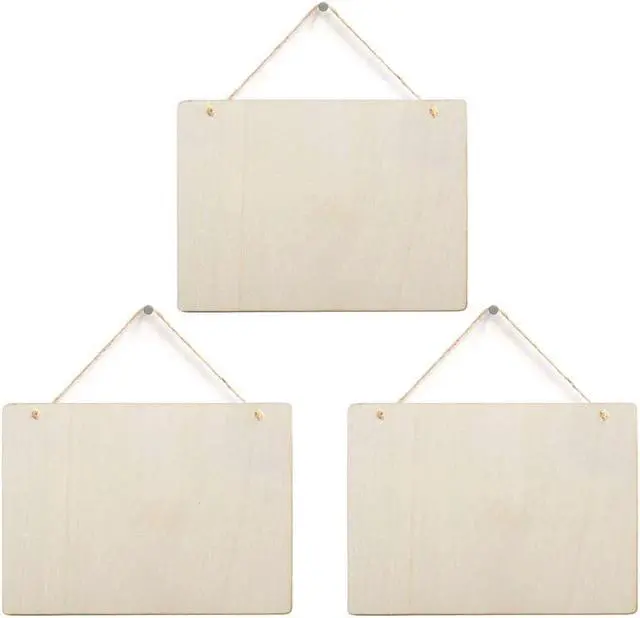 Alt view image 3 of 7 - 6 Pack Blank Wooden Plaque Rectangle Unfinished Wood Sign Decorative DIY Crafts Signs for Wreath Home Door Wall Art Decoration, 8.8x6.7 Inches (22.5x17cm)