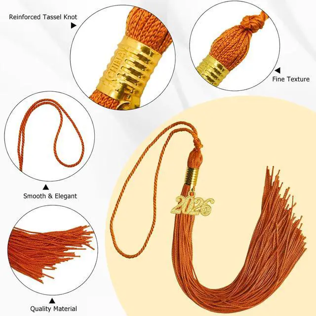 Alt view image 5 of 6 - GraduationMall Single&Multiple Color Graduation Tassel with 2026 Year Charm 9"