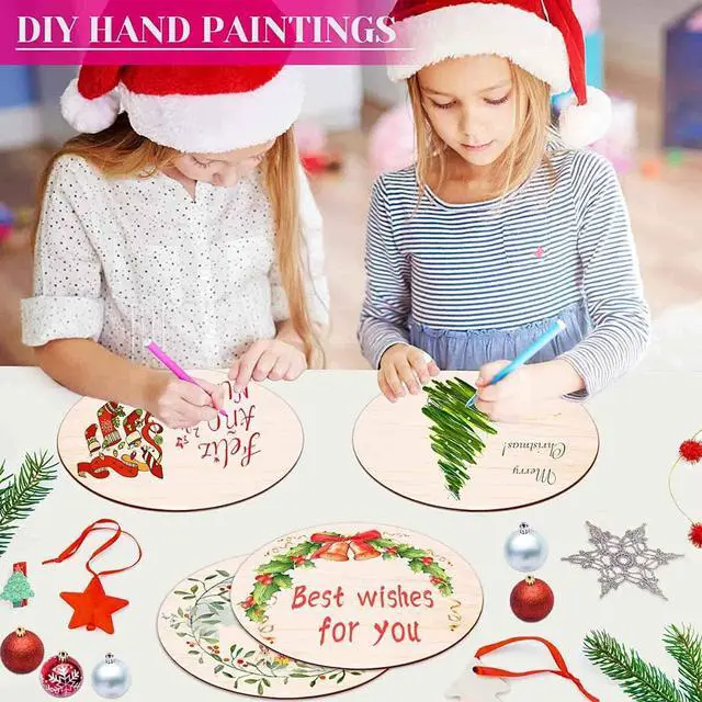 Alt view image 3 of 7 - 1Pcs 12Inch Unfinished Wood Circles with Hanger Rope, 1/5Inch Thick Blank Wood Rounds Slices Wood Circles for Crafts, Door Hangers, Painting, Home Wall Decor, Christmas Decor