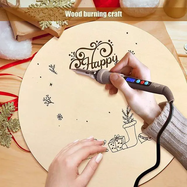 Alt view image 4 of 7 - 1Pcs 12Inch Unfinished Wood Circles with Hanger Rope, 1/5Inch Thick Blank Wood Rounds Slices Wood Circles for Crafts, Door Hangers, Painting, Home Wall Decor, Christmas Decor