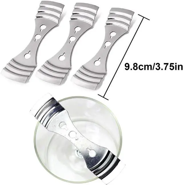 Alt view image 2 of 7 - 20pcs Metal Candle Wick Centering Devices Stainless Steel Candle Wick Holder for Candle Making Candle Wick Holders, Silver, phi1069