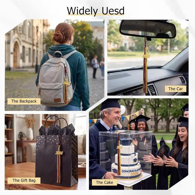 Alt view image 4 of 6 - GraduationMall Single&Multiple Color Graduation Tassel with 2026 Year Charm 9"