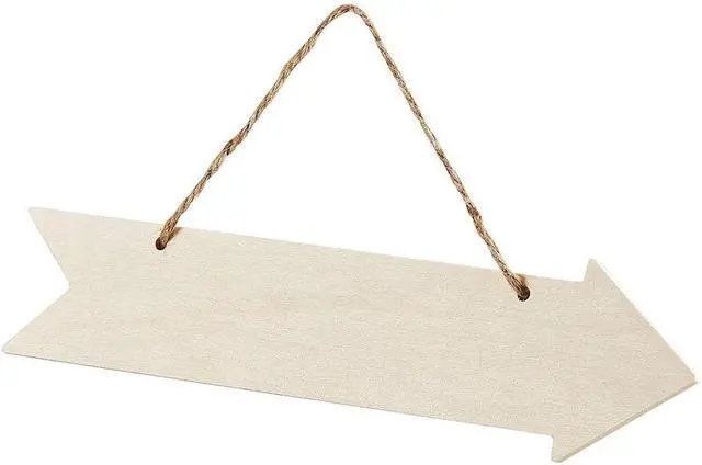 Alt view image 3 of 7 - 6pcs Unfinished Wood Sign Blank Arrow Shape Hanging Wooden Plaque DIY Craft Project Wood Sign with Rope Door Wall Art Decorative, 3x11 Inch