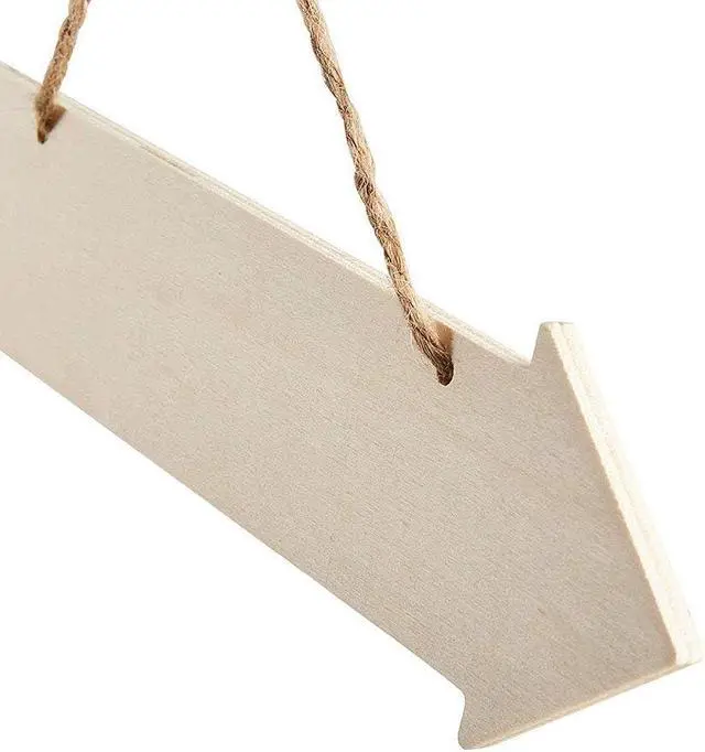 Alt view image 4 of 7 - 6pcs Unfinished Wood Sign Blank Arrow Shape Hanging Wooden Plaque DIY Craft Project Wood Sign with Rope Door Wall Art Decorative, 3x11 Inch
