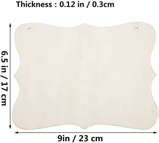 Alt view image 2 of 7 - JANOU 3pcs Unfinished Wood Sign Blank Hanging Wooden Plaque DIY Craft Project Wood Sign with Rope Door Wall Art Decorative, Style 1, 9x6.5''