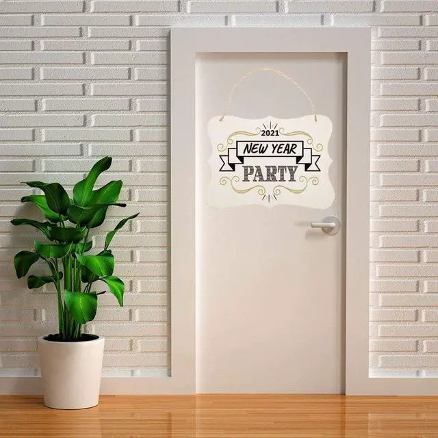 Alt view image 5 of 7 - JANOU 3pcs Unfinished Wood Sign Blank Hanging Wooden Plaque DIY Craft Project Wood Sign with Rope Door Wall Art Decorative, Style 1, 9x6.5''