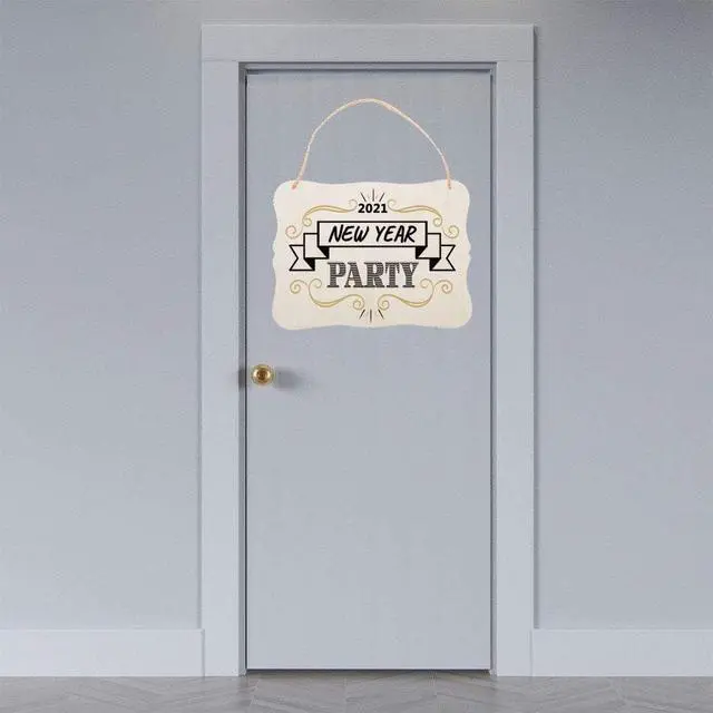 Alt view image 6 of 7 - JANOU 3pcs Unfinished Wood Sign Blank Hanging Wooden Plaque DIY Craft Project Wood Sign with Rope Door Wall Art Decorative, Style 3, 9x6.5''