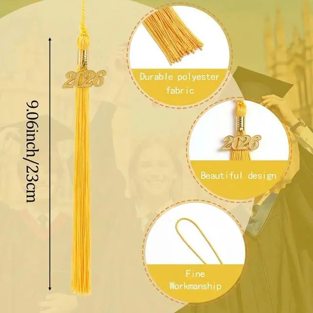 Alt view image 3 of 7 - Graduation Tassel with 2026 Classic Tassel Accessories for Graduation Ceremonies Ornament (Gold)