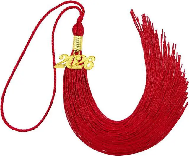 Main image of 2026 Graduation Tassel, Red Tassel for Graduation Cap with 2026 Year Gold Charm for Graduation Ceremony Tassel Accessories