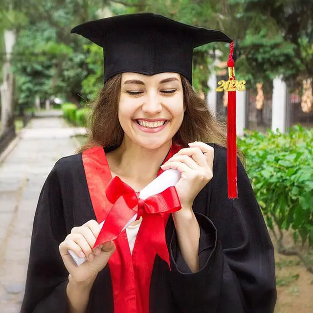Alt view image 4 of 6 - 2026 Graduation Tassel, Red Tassel for Graduation Cap with 2026 Year Gold Charm for Graduation Ceremony Tassel Accessories