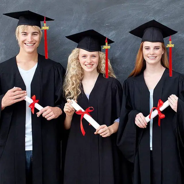 Alt view image 6 of 6 - 2026 Graduation Tassel, Red Tassel for Graduation Cap with 2026 Year Gold Charm for Graduation Ceremony Tassel Accessories