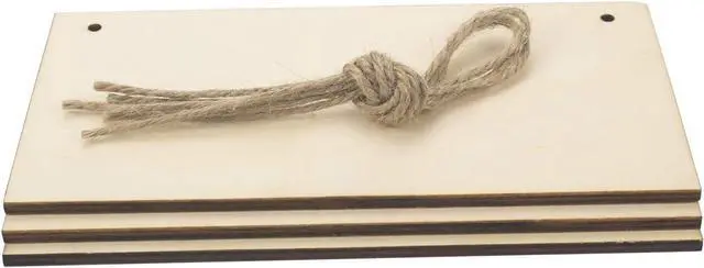 Alt view image 5 of 7 - JANOU 3pcs Unfinished Wood Sign Blank Rectangle Hanging Wooden Plaque DIY Craft Project Wood Sign with Rope Door Wall Art Decorative, 3.94x7.87 Inch