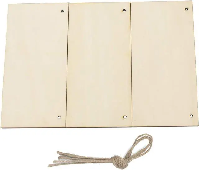 Alt view image 6 of 7 - JANOU 3pcs Unfinished Wood Sign Blank Rectangle Hanging Wooden Plaque DIY Craft Project Wood Sign with Rope Door Wall Art Decorative, 3.94x7.87 Inch