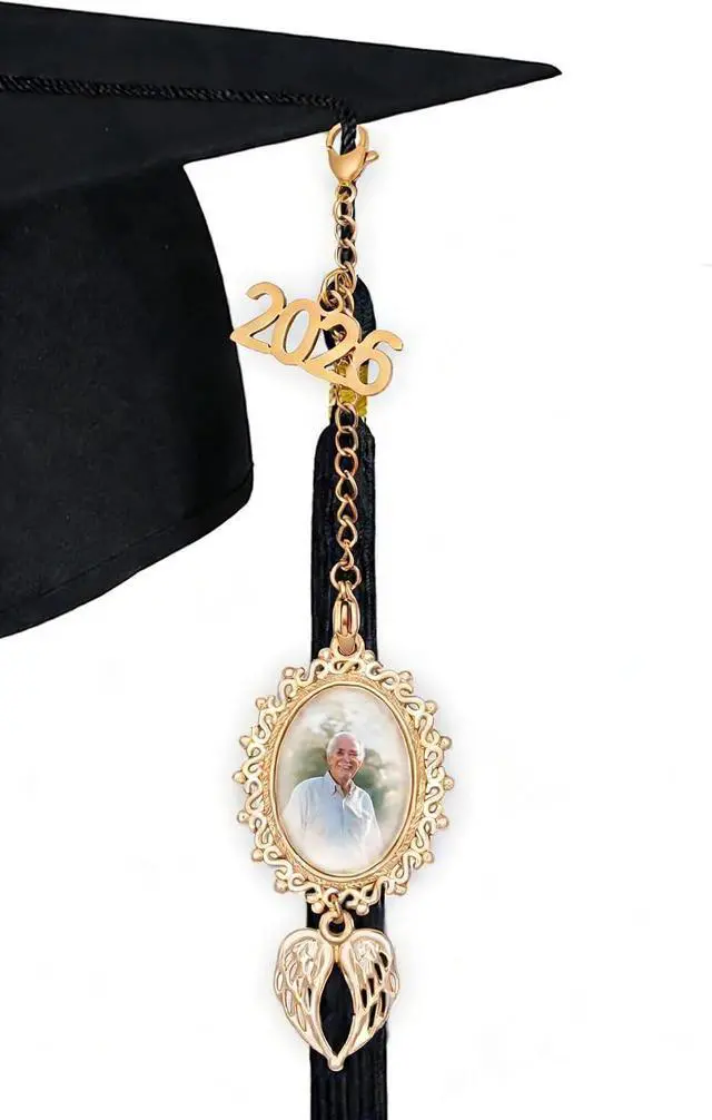 Main image of ARHTF 2026 Graduate Memorial Photo Charm Tassel Memorial Charm Class of 2026 Graduation 2026 DIY in Memory Mortarboard Decoration for Cap and Gown Ceremony Charms