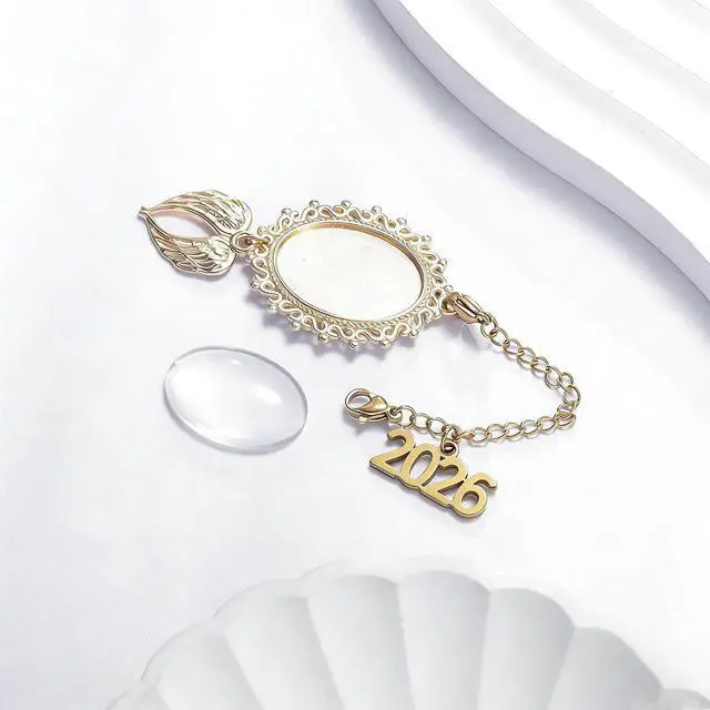 Alt view image 2 of 6 - ARHTF 2026 Graduate Memorial Photo Charm Tassel Memorial Charm Class of 2026 Graduation 2026 DIY in Memory Mortarboard Decoration for Cap and Gown Ceremony Charms