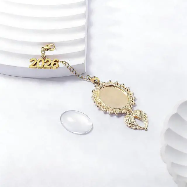 Alt view image 4 of 6 - ARHTF 2026 Graduate Memorial Photo Charm Tassel Memorial Charm Class of 2026 Graduation 2026 DIY in Memory Mortarboard Decoration for Cap and Gown Ceremony Charms
