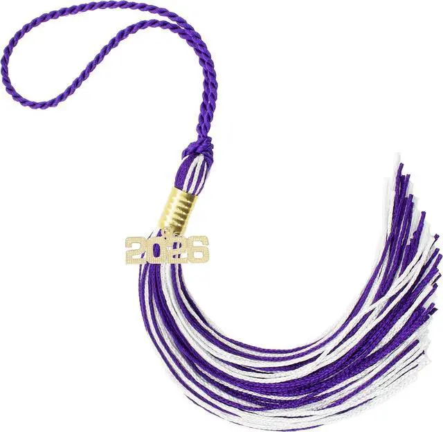Main image of Tassel Depot 2026 Purple/White Graduation Tassel - Every School Color Available - Made in USA