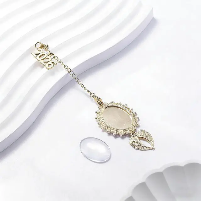 Alt view image 5 of 6 - ARHTF 2026 Graduate Memorial Photo Charm Tassel Memorial Charm Class of 2026 Graduation 2026 DIY in Memory Mortarboard Decoration for Cap and Gown Ceremony Charms