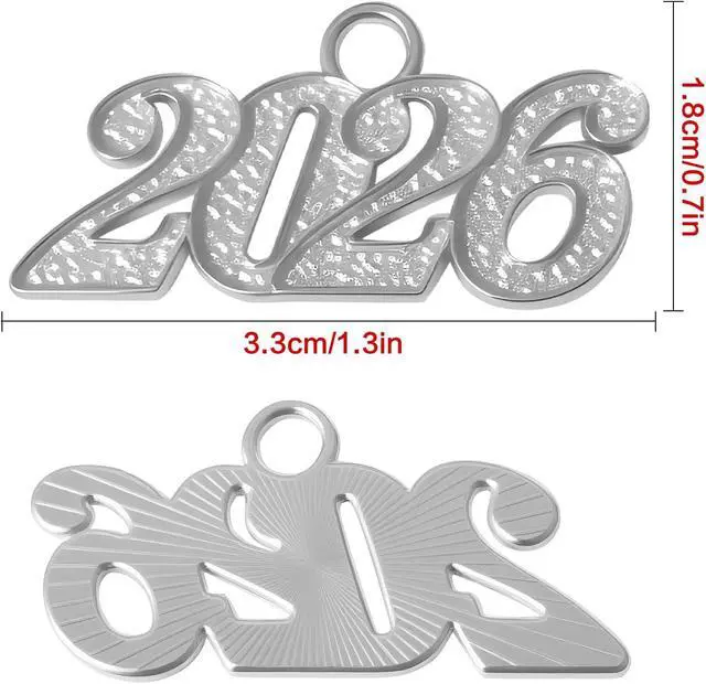 Alt view image 2 of 7 - 2026 Charms, 6 PCS Graduation Tassel Charm, Charms for Graduations Cap Tassel 2026 Year Charm for Graduate Hats Graduations Decorations