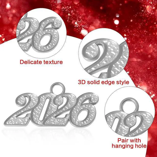 Alt view image 3 of 7 - 2026 Charms, 6 PCS Graduation Tassel Charm, Charms for Graduations Cap Tassel 2026 Year Charm for Graduate Hats Graduations Decorations