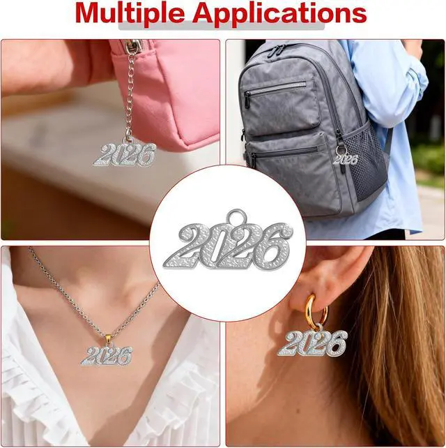 Alt view image 4 of 7 - 2026 Charms, 6 PCS Graduation Tassel Charm, Charms for Graduations Cap Tassel 2026 Year Charm for Graduate Hats Graduations Decorations