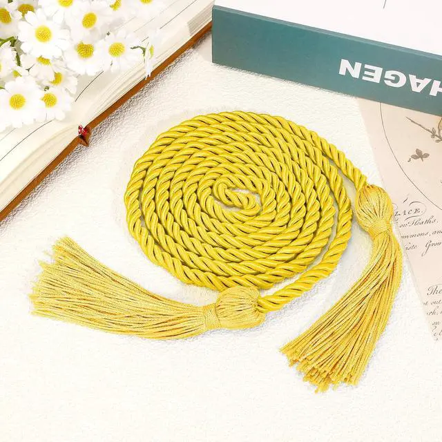 Alt view image 3 of 7 - Graduation Cords, Graduation Honor Cords, Gold Honor Cords, 2026 Graduation Tassel Honor Cords, 67" Long Braided Cords for 2026 Graduation Decorations Bachelor Gown for Student Master Doctoral