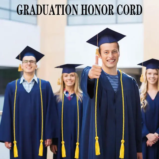 Alt view image 5 of 7 - Graduation Cords, Graduation Honor Cords, Gold Honor Cords, 2026 Graduation Tassel Honor Cords, 67" Long Braided Cords for 2026 Graduation Decorations Bachelor Gown for Student Master Doctoral