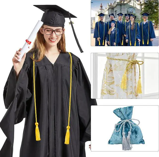 Alt view image 6 of 7 - Graduation Cords, Graduation Honor Cords, Gold Honor Cords, 2026 Graduation Tassel Honor Cords, 67" Long Braided Cords for 2026 Graduation Decorations Bachelor Gown for Student Master Doctoral
