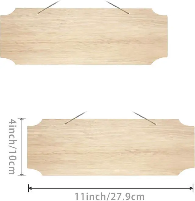 Alt view image 2 of 5 - 3Pack Blank Wood Sign for Craft Unfinished Hanging Wooden Board with Hole DIY Door Wall Decor Holiday Decoration