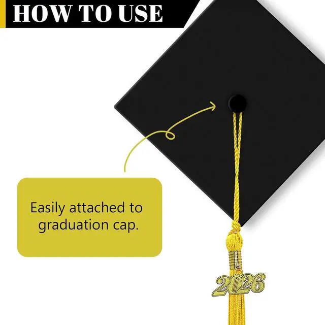 Alt view image 5 of 7 - 2026 Tassel Graduation Gold Graduation Tassel 2026 with Date Charm (Gold)