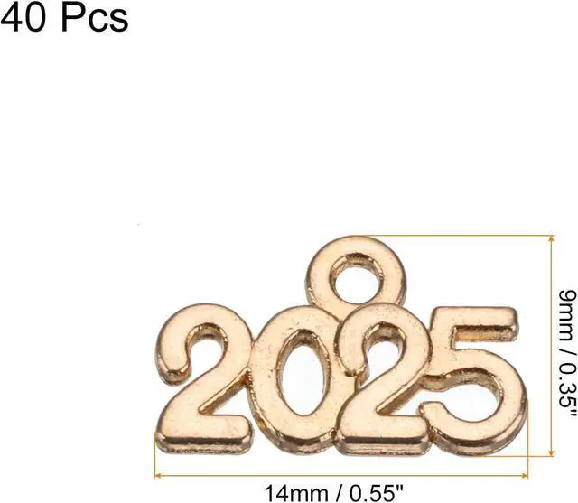 Alt view image 2 of 6 - MECCANIXITY 2025 Graduation Year Charm 3D Metal Tassel Year Number Charm Year Pendant Mini for DIY Anniversary Jewelry Making Crafts