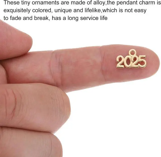 Alt view image 3 of 6 - MECCANIXITY 2025 Graduation Year Charm 3D Metal Tassel Year Number Charm Year Pendant Mini for DIY Anniversary Jewelry Making Crafts