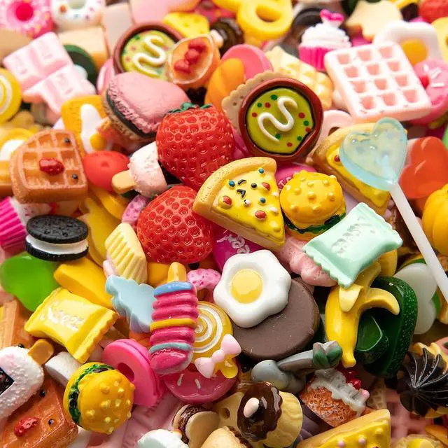 Main image of Slime Charms Food Cute Set - Mixed Lot Assorted Food Resin Flatback Cute Sets for DIY Crafts Making,Decorations,Scrapbooking,Embellishments,Hair Clip 25pcs