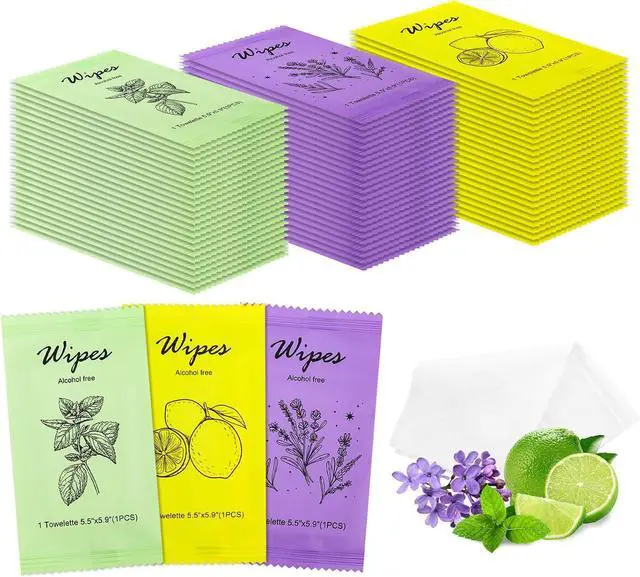 Main image of Individual Hand Wipes Wet Wipes Travel Size,Wet Wipes Individually Wrapped | 60PCS Bulk Cleansing Travel Size Wipes for Wedding Travel Restaurant Barbecue(Mint,Lemon,Lavender)