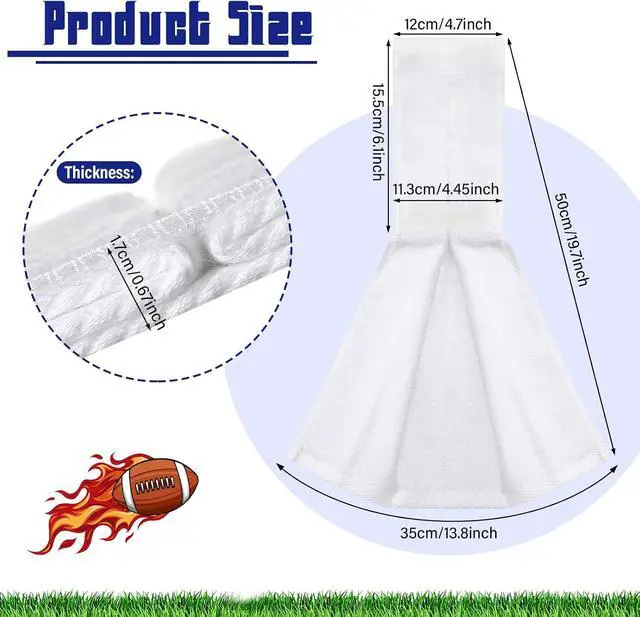 Alt view image 2 of 7 - Shimeyao 2 Pcs White Cotton Sports Football Pitching Towel with Closure | Button Pitching Towel, Cotton Sports Football Accessories, Baseball Practice Gym Towels for Sports Gym Men Women
