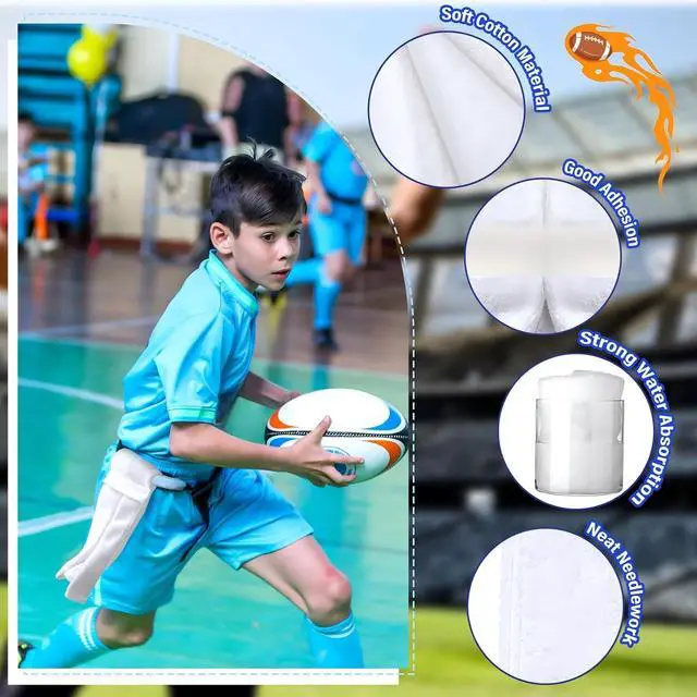Alt view image 5 of 7 - Shimeyao 2 Pcs White Cotton Sports Football Pitching Towel with Closure | Button Pitching Towel, Cotton Sports Football Accessories, Baseball Practice Gym Towels for Sports Gym Men Women
