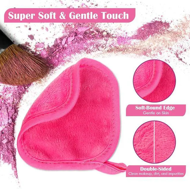 Alt view image 2 of 7 - Orighty Makeup Remover Cloths, 12 Pack Makeup Eraser Cloth, 5 x 5 Inch | Make Up Removal Face Cleansing Cloth, Reusable Make Up Remover Pads Remove Instantly Dirt with Just Water