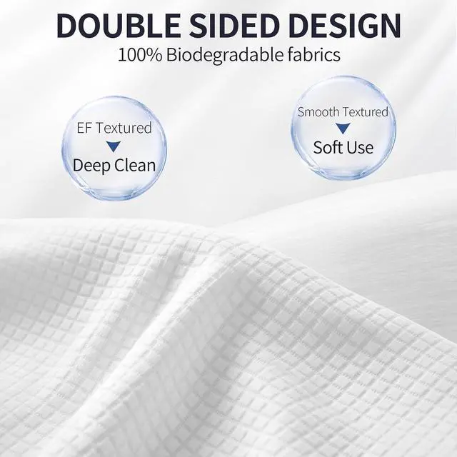 Alt view image 4 of 7 - Face Towels Disposable XL 10"×12", Ultra Soft Facial Towels, 50 Count | Thick Biodegradable Face Towels, Plant Fiber Dry Wipes for Sensitive Skin, Makeup Remover & Face Cleansing