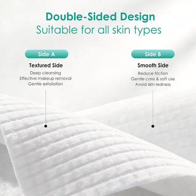 Alt view image 4 of 7 - Face Towels XL, Ultra Soft Disposable Facial Towel for Sensitive Skin | 10"×12" Extra Thick Clean Face Towelettes, Makeup Remover Dry Wipes for Cleansing, Travel, 50 Count