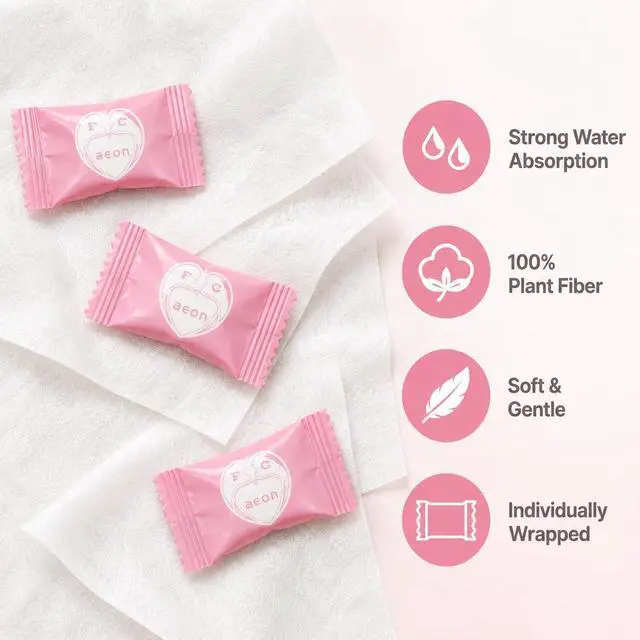 Alt view image 5 of 7 - Compressed Towel Tablets, 100 Count Disposable Face Towels | Individually Wrapped, Clean Towels for Face, Disposable Washcloths for Travel