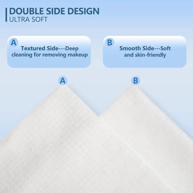 Alt view image 6 of 7 - Disposable Face Towels Travel, 12"×12" Extra Large Face Towelettes, Ultra Soft Facial Towels for Sensitive Skin, Makeup Remover Dry Wipes, 20 Count (1 Pack)