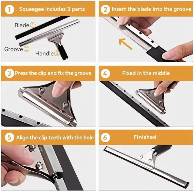 Alt view image 4 of 5 - Squeegee Replacement Silicon Rubber Blade for Shower Doors, Window, Glass Cleaning, 41 Inch