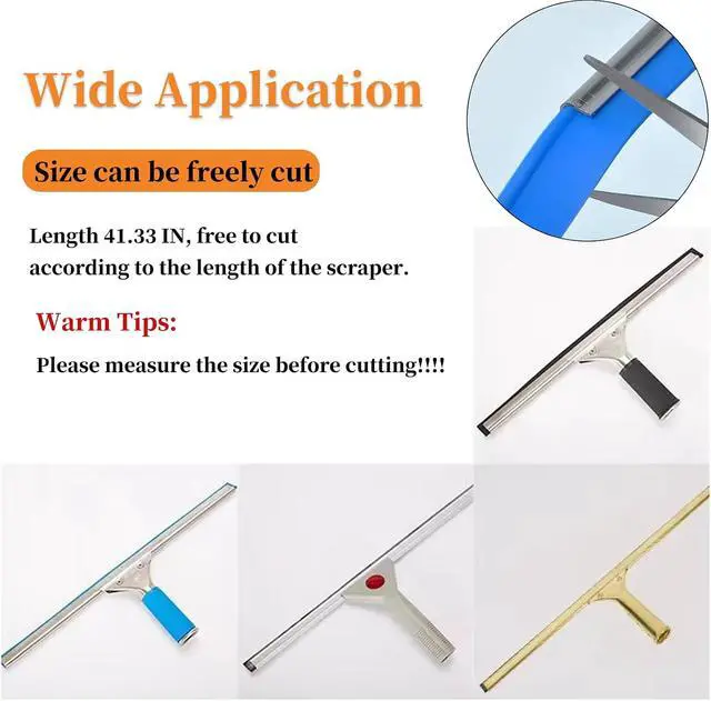 Alt view image 2 of 5 - 2 Pcs 41 Inch Squeegee Replacement Rubber Blade, Household Silicone Squeegee Refill for Window, Glass, Shower Doors Cleaning
