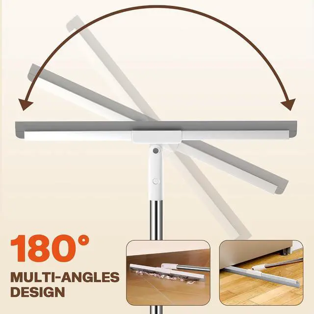 Alt view image 6 of 7 - Silicone Squeegee for Floor, 180° Rotating Squeegee Broom, Floor Squeegee with a Long Handle, Squeegee for Water and Pet Hair Removal on Bathroom Floors, Tile, Glass, Indoor Window Cleaning Tool