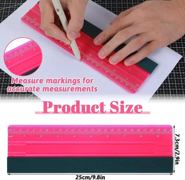 Alt view image 2 of 7 - Wallpaper Smoothing Tool, Professional Vinyl Squeegee with Ruler Felt Squeegee for Vinyl Decals Sticker Paper Wallpaper Window Film Tools