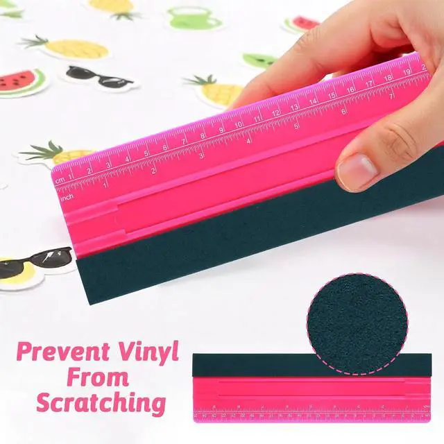 Alt view image 4 of 7 - Wallpaper Smoothing Tool, Professional Vinyl Squeegee with Ruler Felt Squeegee for Vinyl Decals Sticker Paper Wallpaper Window Film Tools