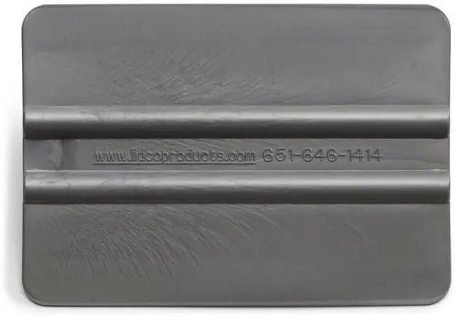 Main image of Rvinyl Lidco Heavy Duty Squeegee in Silver - 3" - Medium Flex Nylon Reinforced Tool for Vinyl, Film, Graphics Installations - Ribbed Design for Precision